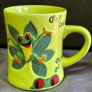 Rainforest Cafe Mug / 3D "Cha! Cha!" Frog / Green / Large